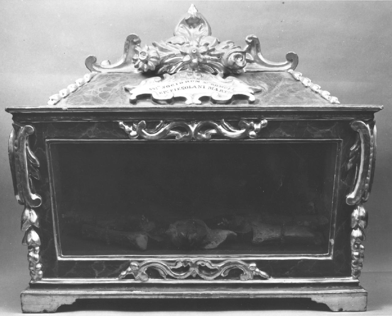 reliquiario a teca - a urna - bottega toscana (fine/inizio secc. XVIII/ XIX)