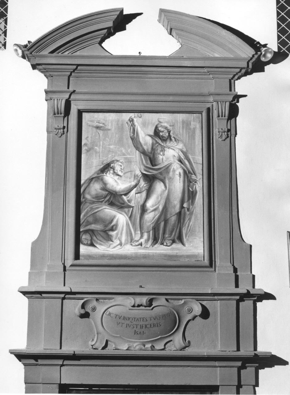 Cristo consegna le chiavi a San Pietro (dipinto) di Sabatelli Francesco (sec. XIX)