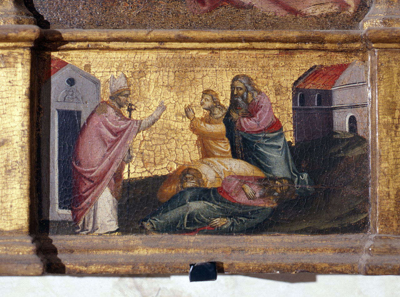 San Martino (scomparto di predella) di Maestro dell'Altare di San Niccolò, Taddeo di Bartolo (sec. XIV)