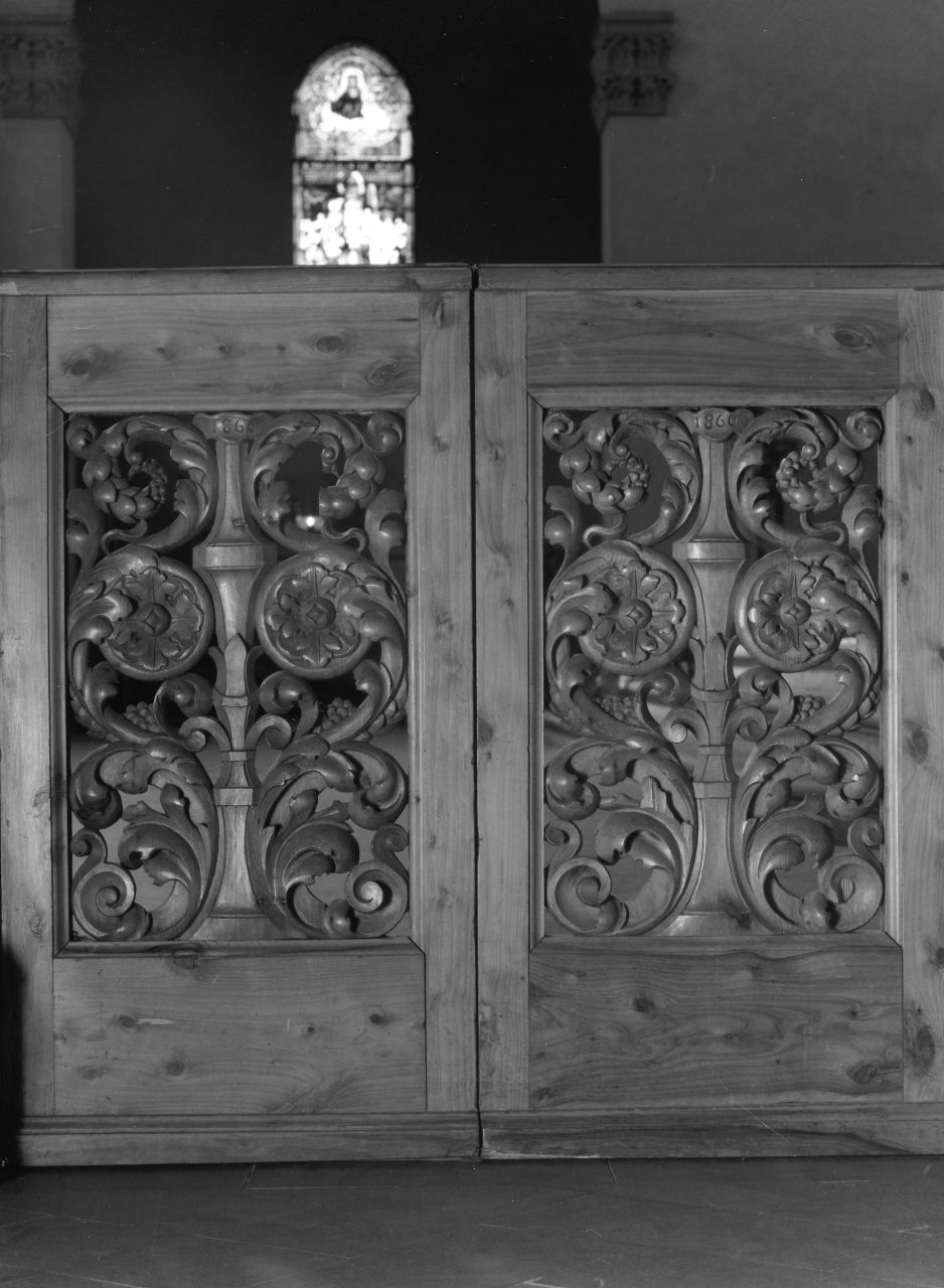 motivi decorativi floreali e volute (cancellata di balaustrata) - manifattura fiorentina (sec. XIX)