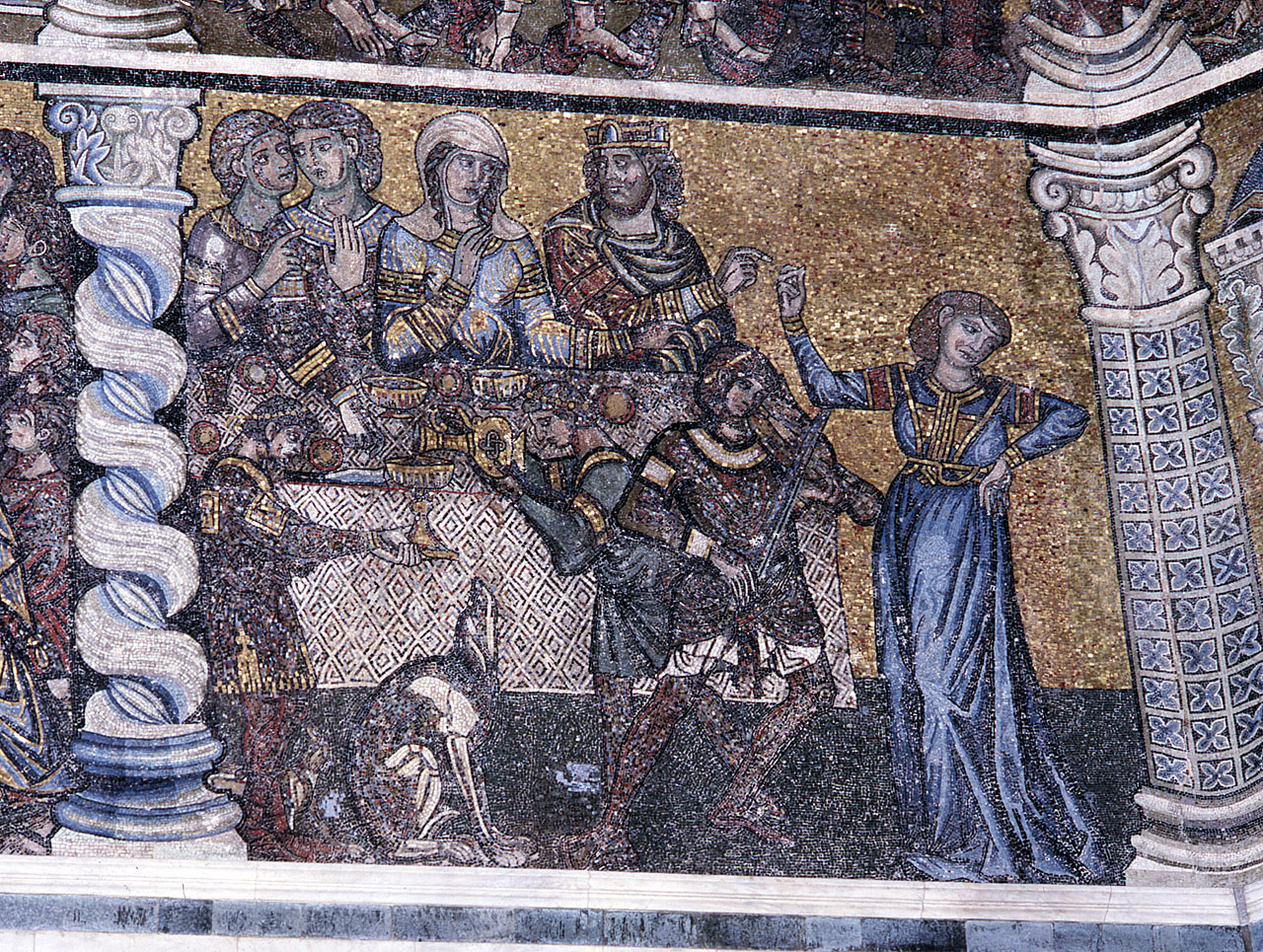banchetto di Erode (decorazione musiva) di Cenni di Pepo detto Cimabue (cerchia) - bottega fiorentina (sec. XIII)