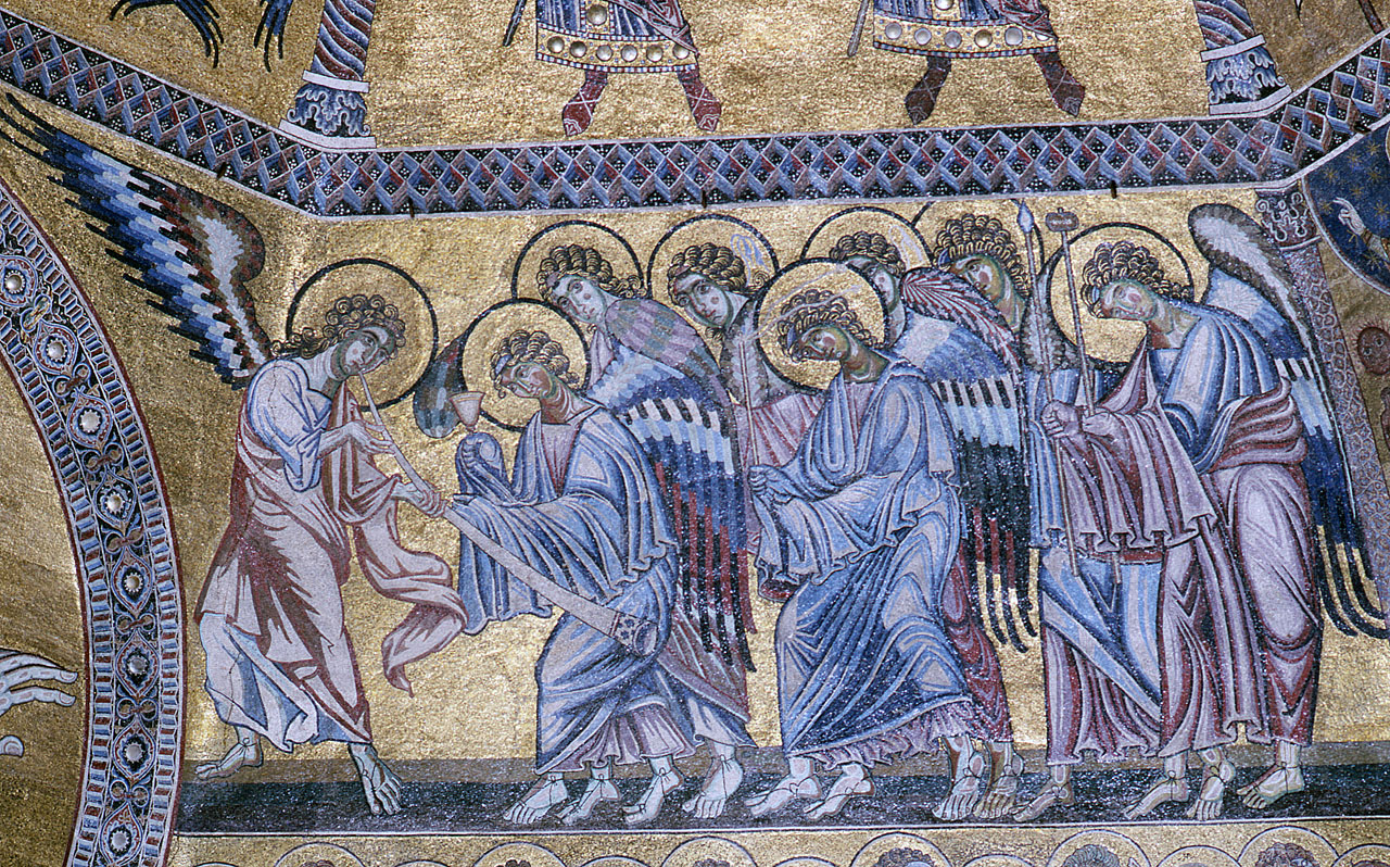 angeli con i simboli della passione (decorazione musiva) di Meliore di Jacopo (attribuito) - bottega fiorentina (sec. XIII)