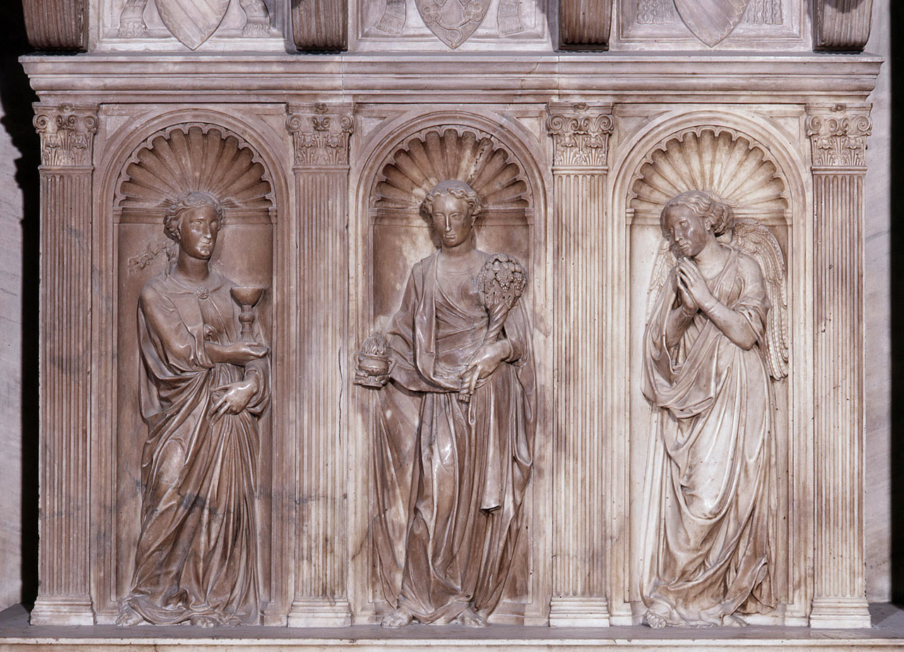 tre Virtù Teologali (rilievo) di Bardi Donato detto Donatello, Michelozzi Michelozzo (sec. XV)