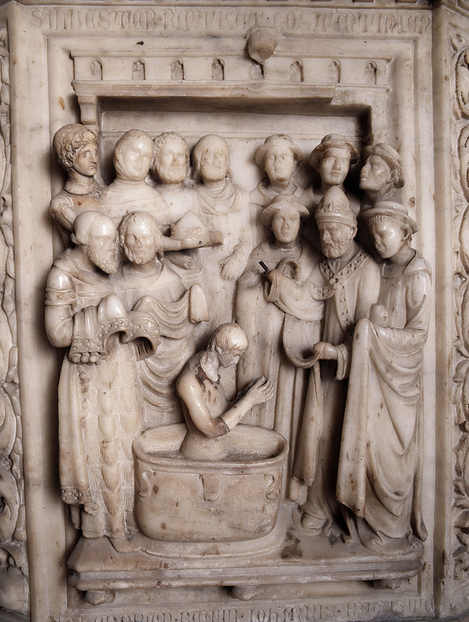 San Silvestro battezza l'imperatore Costantino (rilievo) di Andrea Pisano (scuola) - bottega fiorentina (sec. XIV)