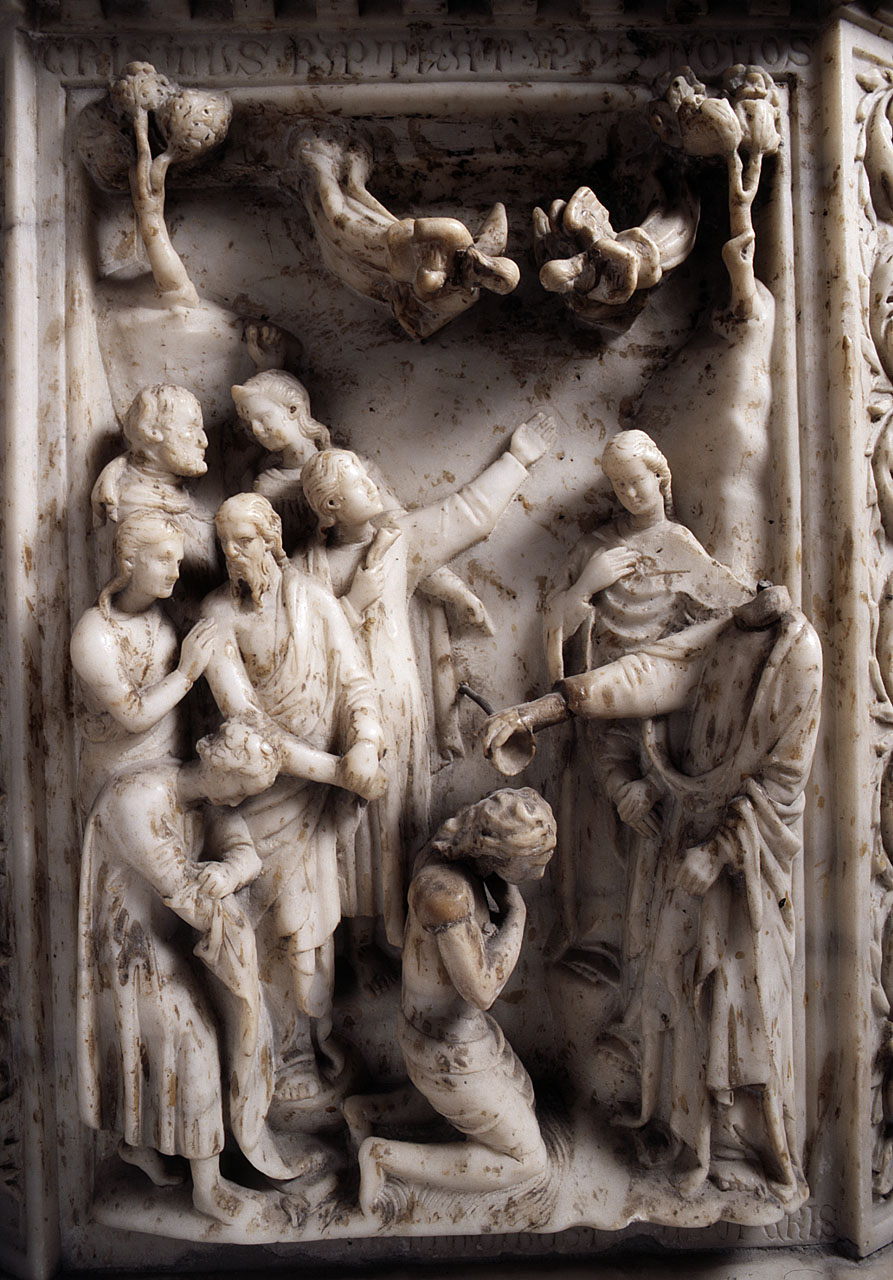 San Giovanni Battista battezza le folle (rilievo) di Andrea Pisano (scuola) - bottega fiorentina (secc. XIV/ XV)