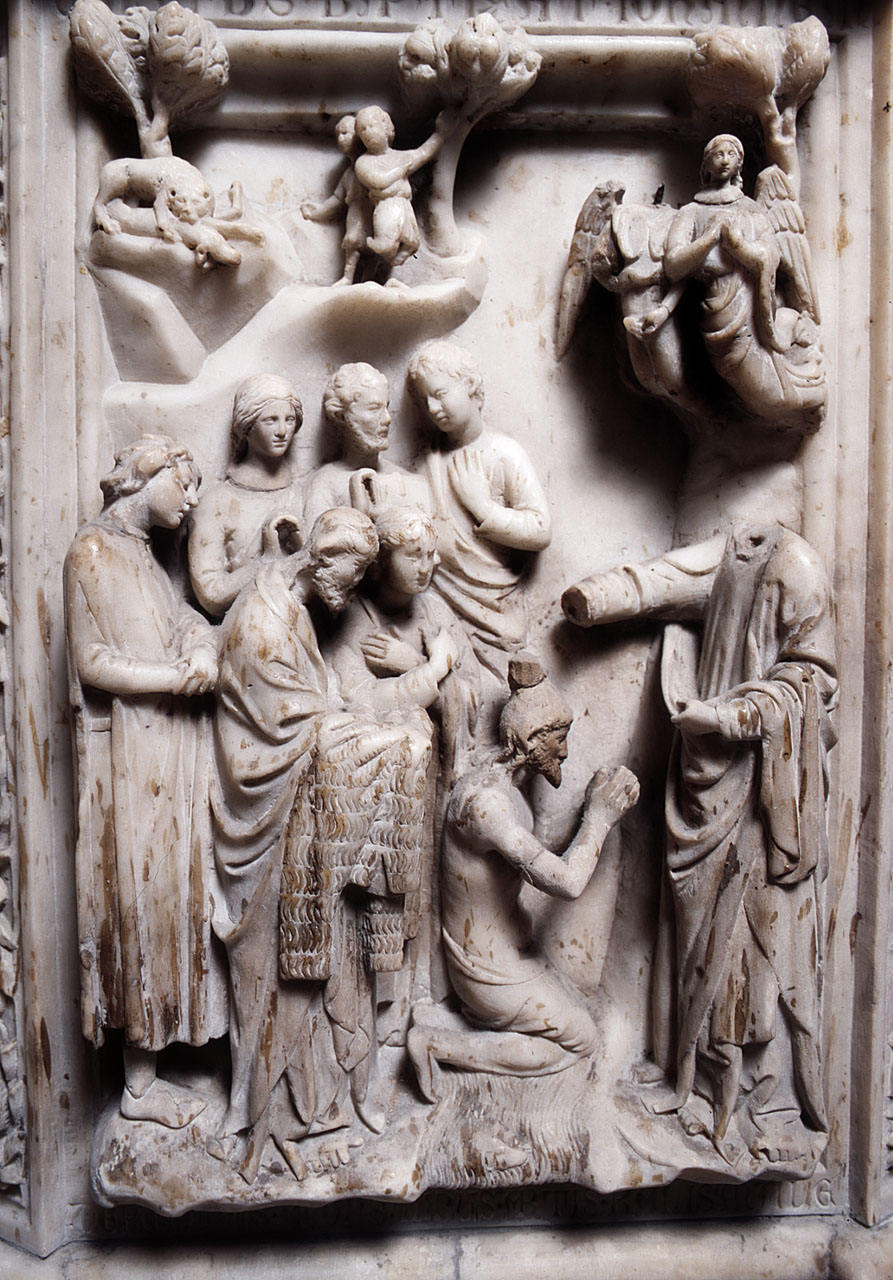 Cristo battezza San Giovanni Battista (rilievo) di Andrea Pisano (scuola) - bottega fiorentina (secc. XIV/ XV)