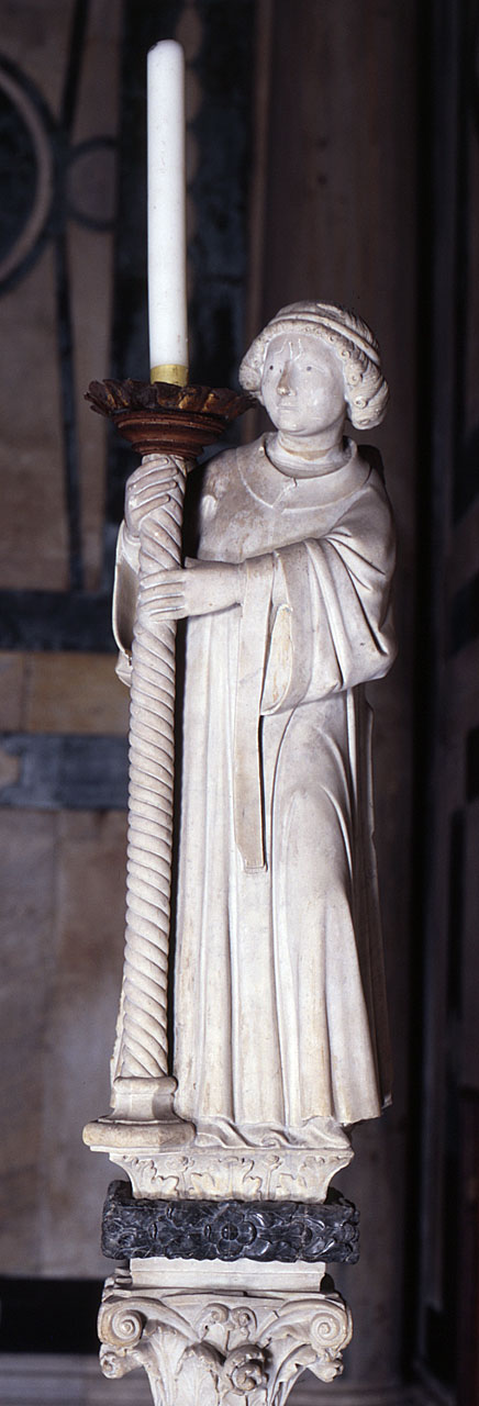 angelo reggicandelabro (statua) di Giovanni di Jacopo da Firenze (sec. XIV, secc. XIV/ XV)