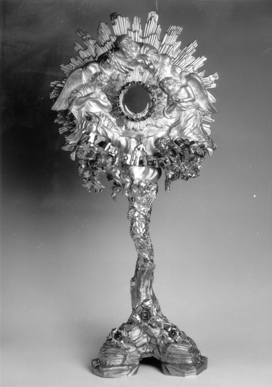 Dio Padre benedicente, angeli e cherubini (ostensorio - a raggiera) - bottega fiorentina (sec. XVII)
