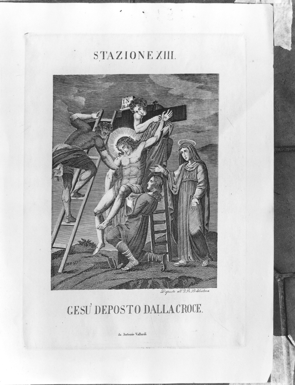 stazione XIII: Gesù deposto dalla croce (stampa) - ambito italiano (sec. XIX)