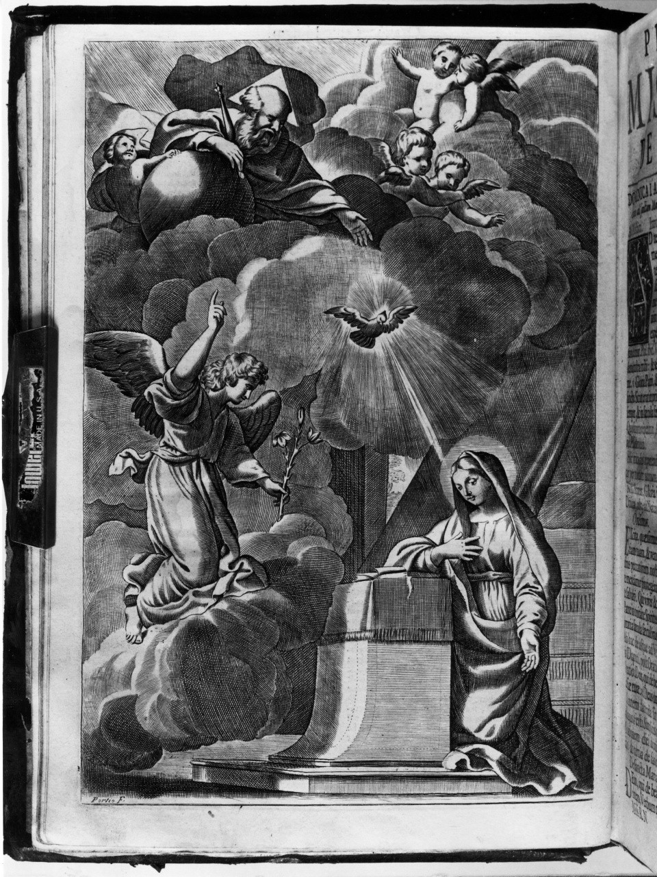 Annunciazione e Trinità (stampa) di Porzio Aniello (sec. XVIII)