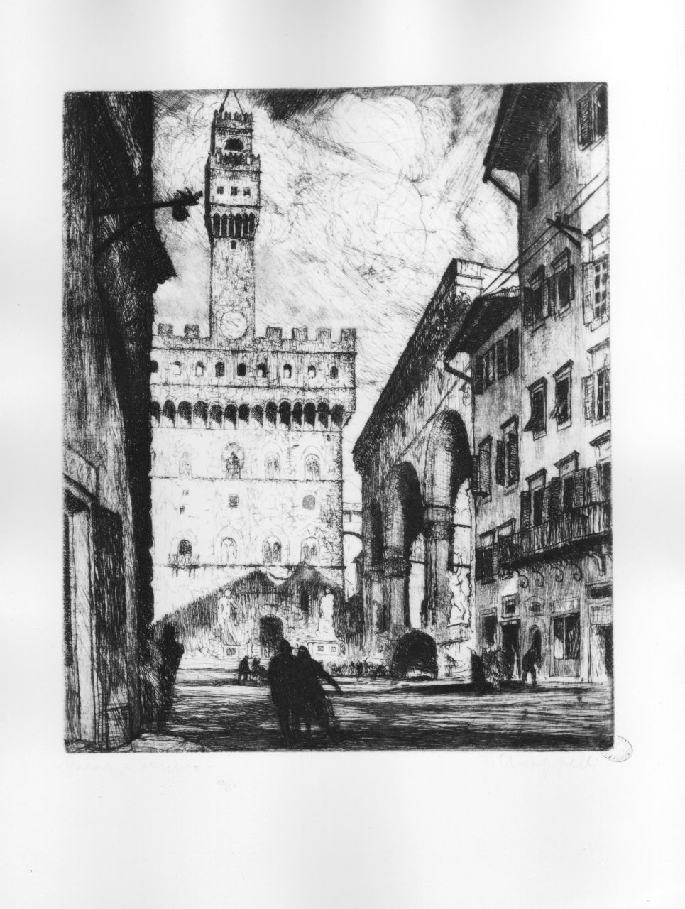 veduta di Firenze (stampa) di Chiappelli Francesco (sec. XX)