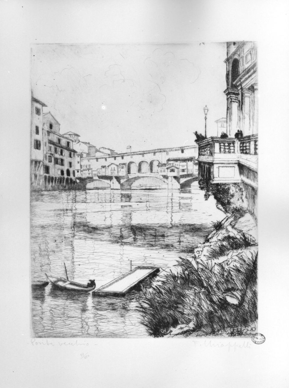 veduta di Firenze (stampa) di Chiappelli Francesco (sec. XX)