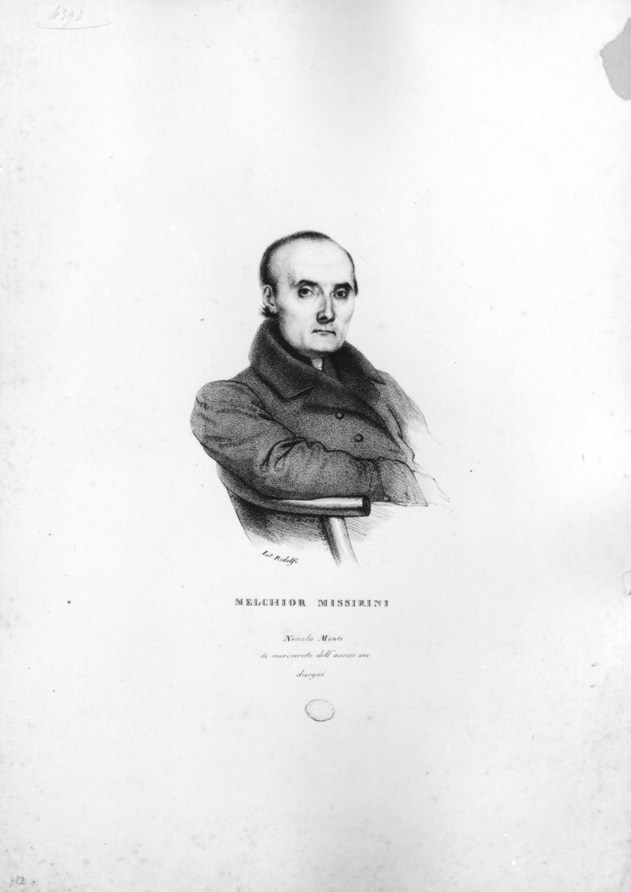 Melchior Missirini, ritratto di Melchior Missirini (stampa) di Monti Niccolò (prima metà sec. XIX)