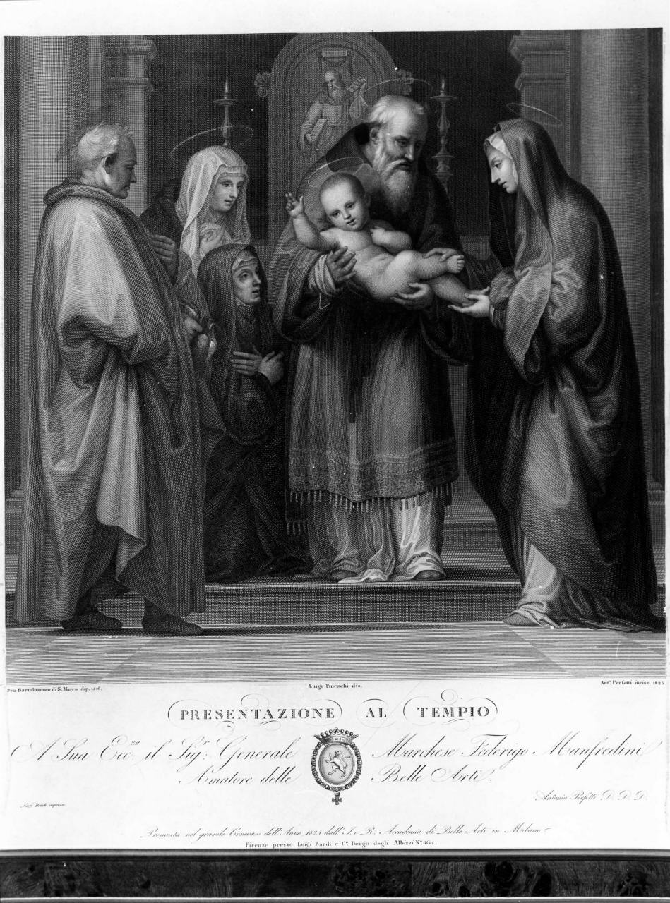 presentazione di Gesù al tempio (stampa) di Perfetti Antonio, Fineschi Luigi, Della Porta Bartolomeo detto Fra' Bartolomeo (sec. XIX)