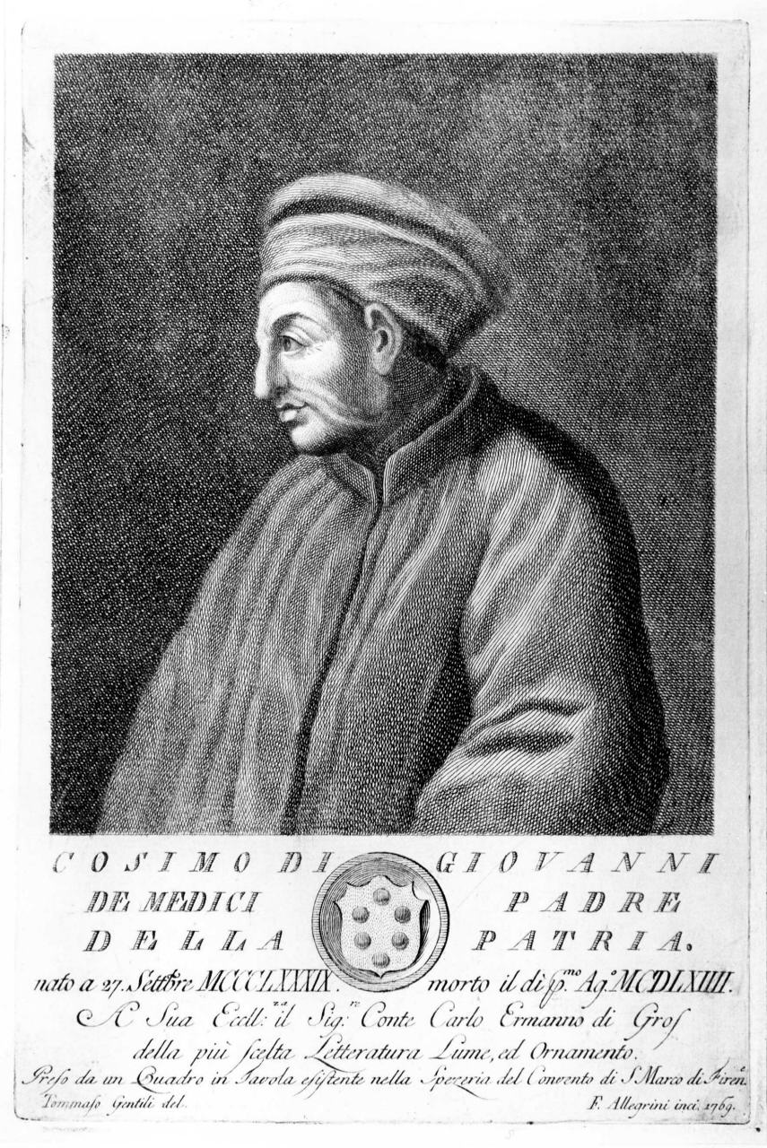 ritratto di Cosimo de Medici (stampa) di Allegrini Francesco (sec. XVIII)