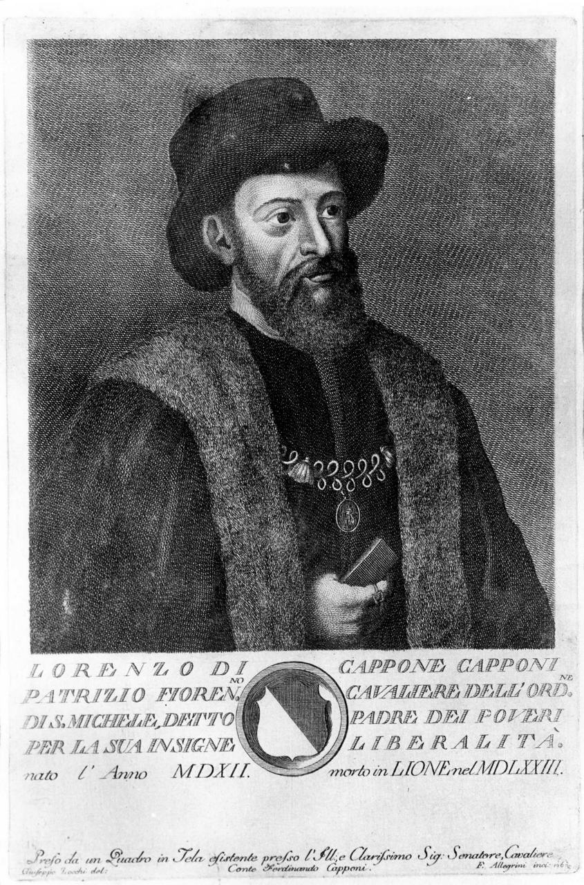 ritratto di Lorenzo Capponi (stampa) di Allegrini Francesco, Zocchi Giuseppe (sec. XVIII)