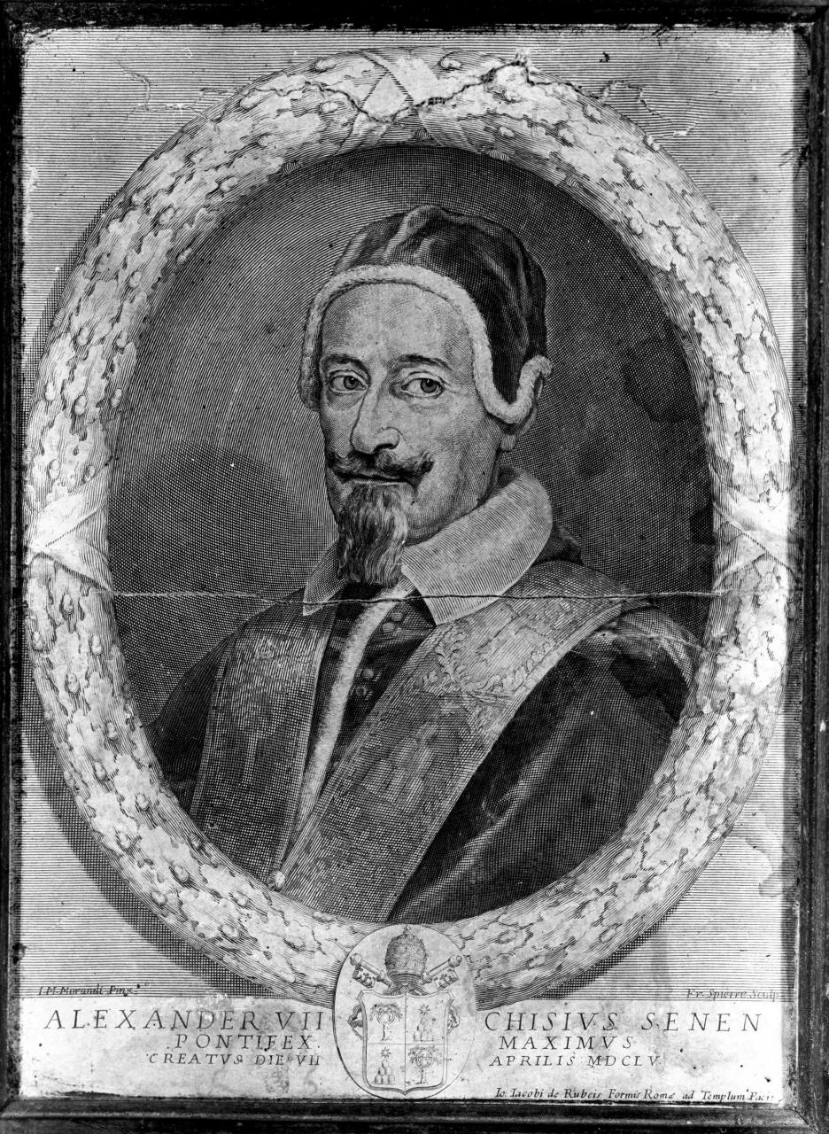 ritratto di papa Alessandro VII (stampa) di Spierre François, Morandi Giovanni Maria (sec. XVII)