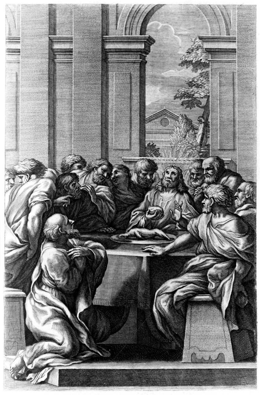 ultima cena (stampa) - ambito romano (?) (prima metà sec. XVIII)