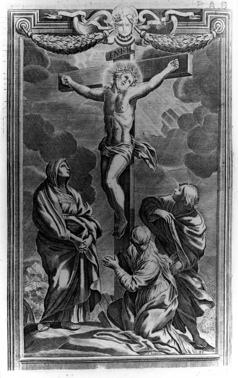 crocifissione di Cristo (stampa) di Piccini Elisabetto detta Suor Isabella (sec. XVIII)