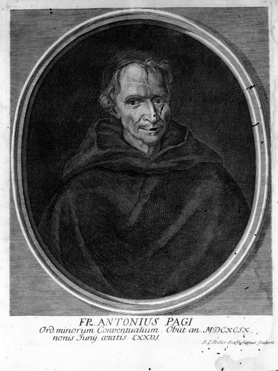 ritratto di ecclesiastico (stampa) di Seiller Johann Georg (fine/inizio secc. XVII/ XVIII)