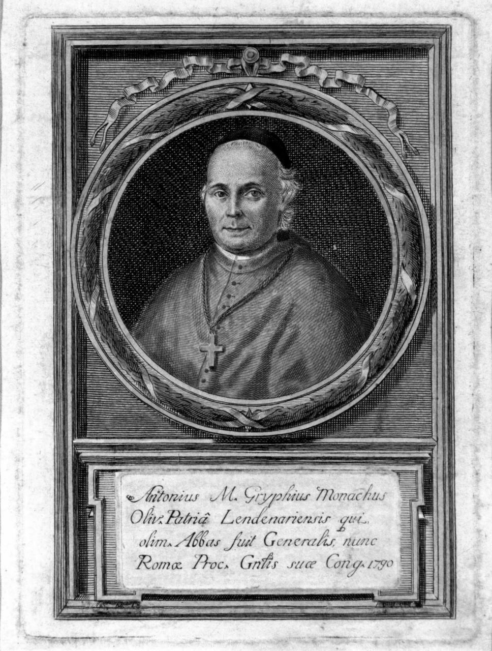 ritratto di ecclesiastico (stampa colorata a mano) - ambito romano (fine/inizio secc. XVIII/ XIX)