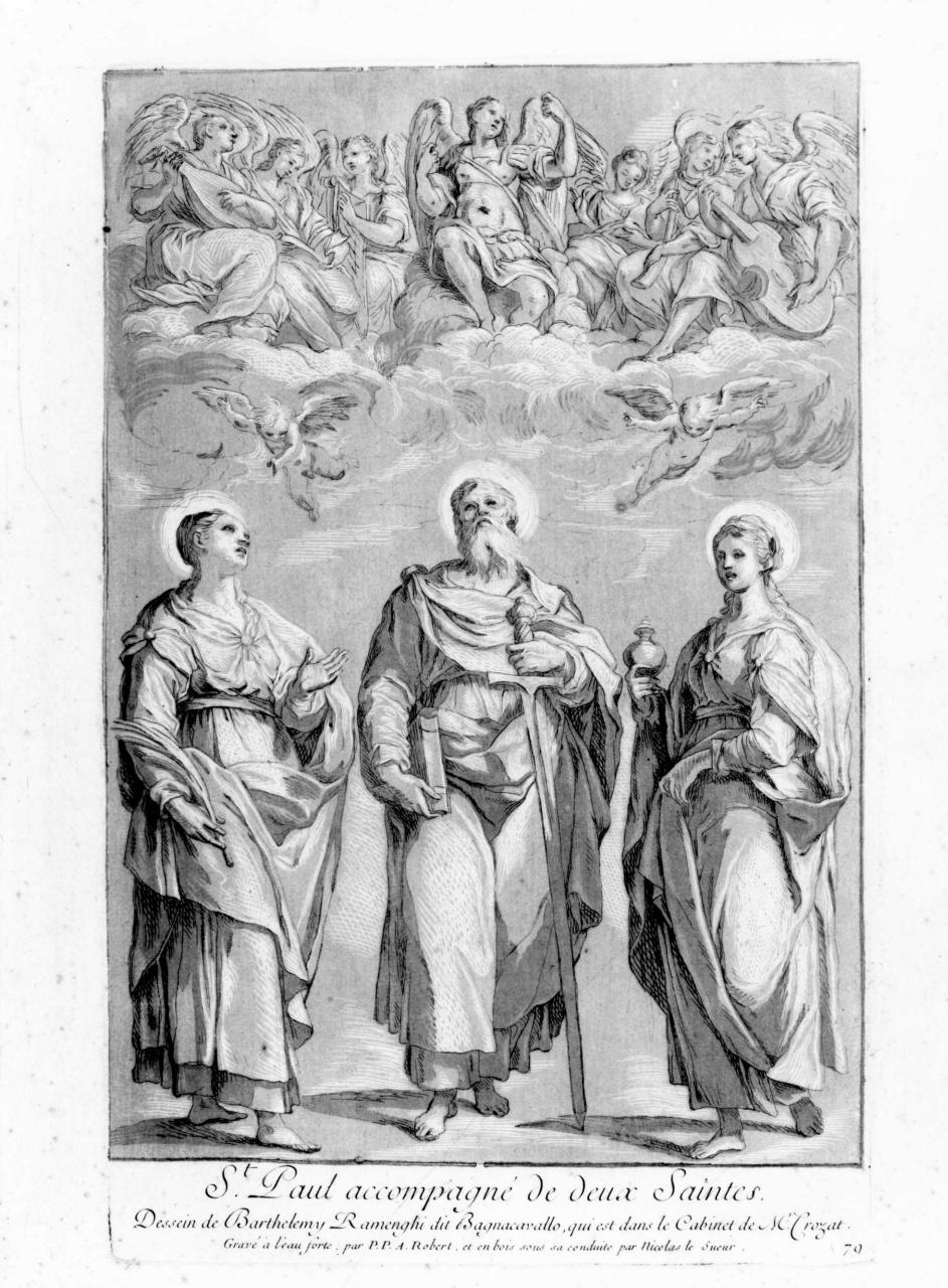 Santi (stampa) di De Seri Robert detto Paul Ponce Antoine, Lesueur Nicolas, Ramenghi Bartolomeo detto Bagnacavallo (prima metà sec. XVIII)