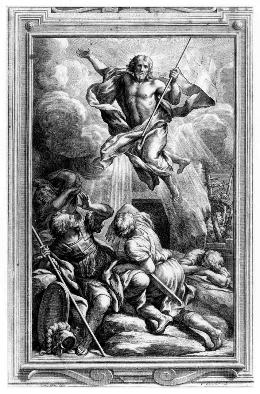 resurrezione di Cristo (stampa) di Bloemaert Cornelis, Ferri Ciro (sec. XVII)