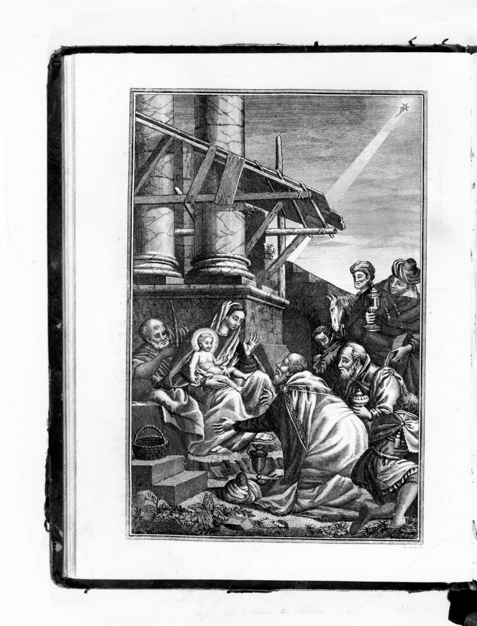 adorazione dei Re Magi (stampa) di Nani Antonio (sec. XIX)