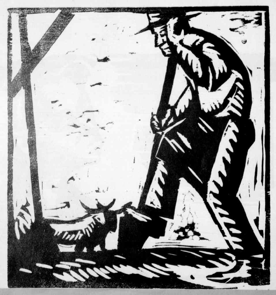 Cristo con strumenti della passione/ San Benedetto Labre/ contadino (stampa, serie) di Parigi Pietro (sec. XX)