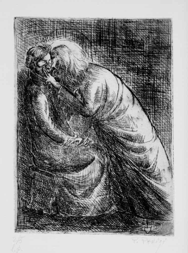 Cristo ridona la vista al cieco nato (stampa) di Parigi Pietro (sec. XX)