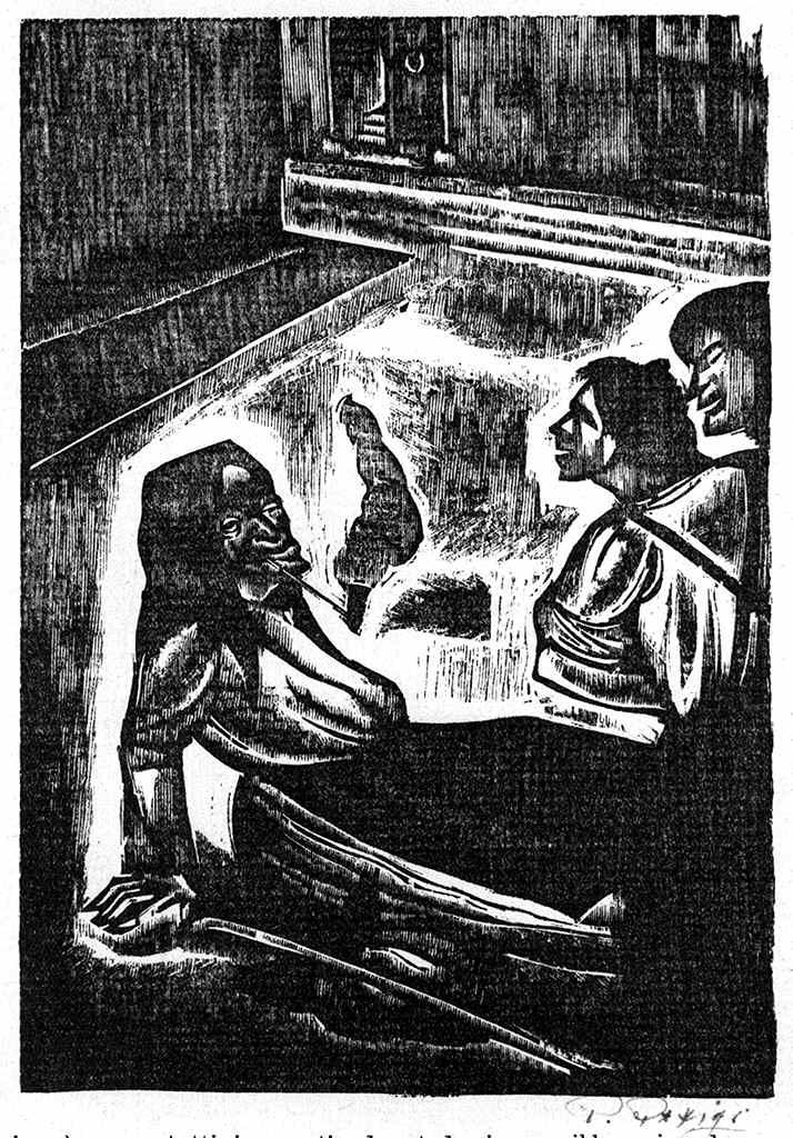 figura femminile ubriaca (stampa, serie) di Parigi Pietro (sec. XX)