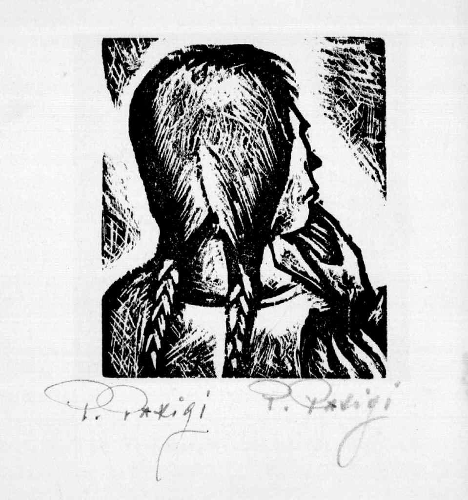 testa di fanciulla (stampa) di Parigi Pietro (sec. XX)