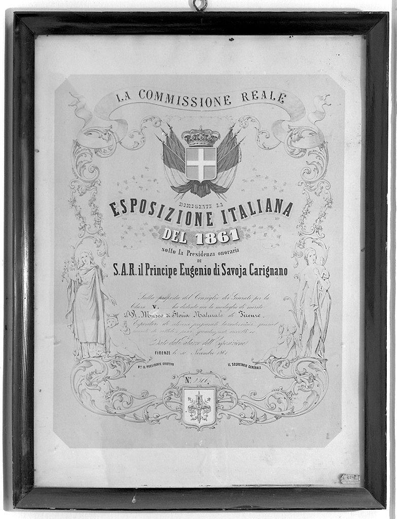 attestato (stampa) - ambito italiano (sec. XIX)