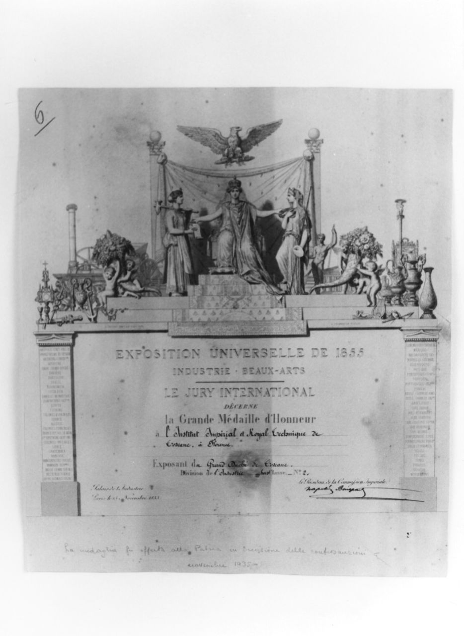 allegoria della vittoria (stampa) di Ingres Jean Auguste Dominique, Calamatta Luigi (sec. XIX)