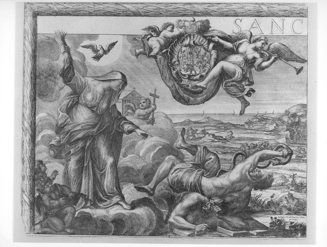 santi e beati dell'ordine dei frati minori osservanti (stampa tagliata) di De Rossi Andrea (sec. XVIII)