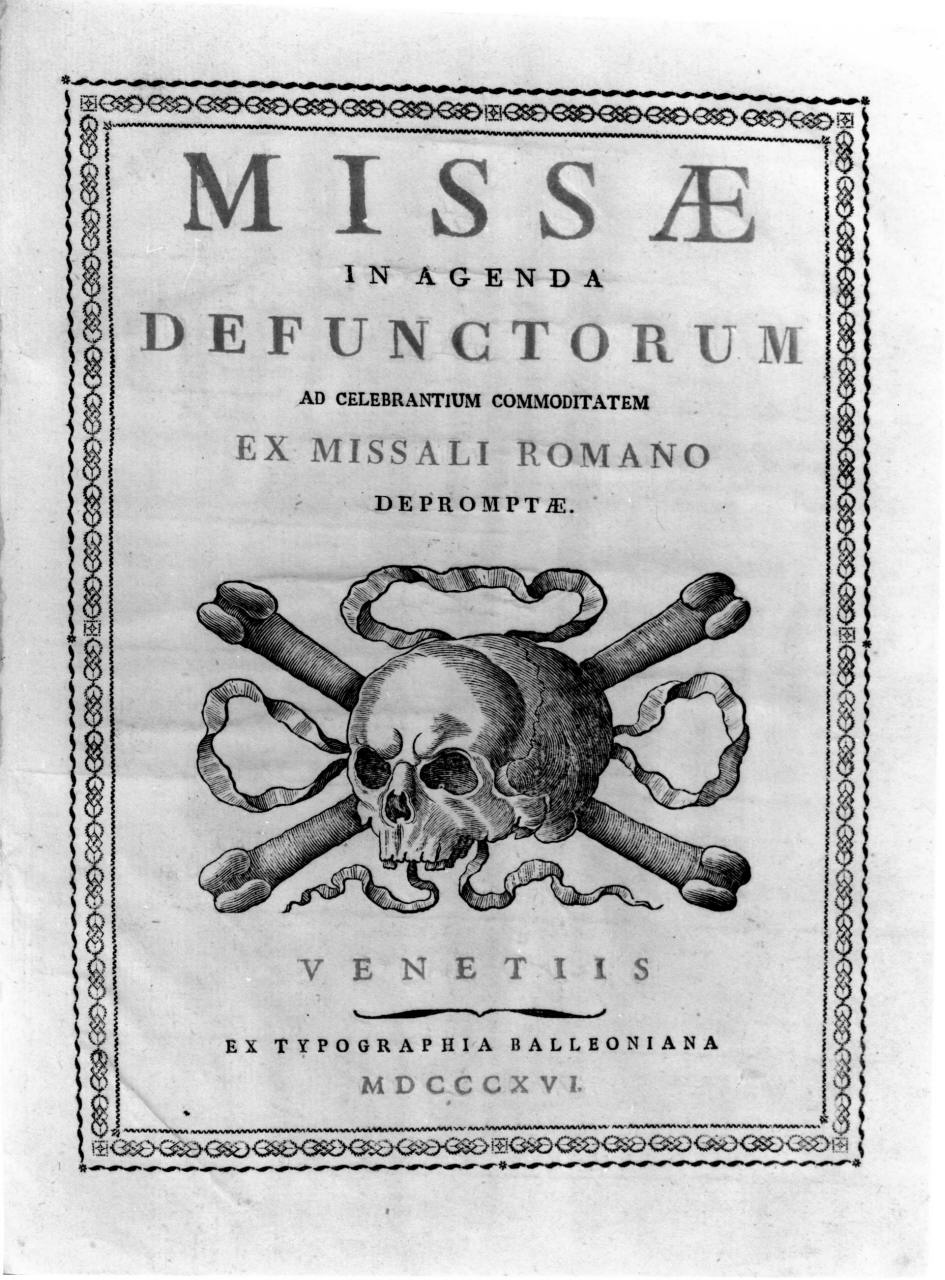 teschio con ossa incrociate (stampa) - ambito veneziano (sec. XIX)