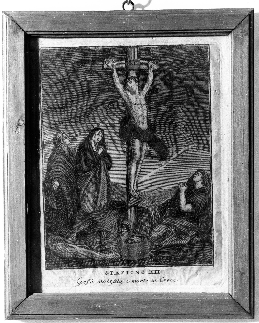 stazione XII: Gesù innalzato e morto in croce (stampa) - ambito italiano (prima metà sec. XIX)