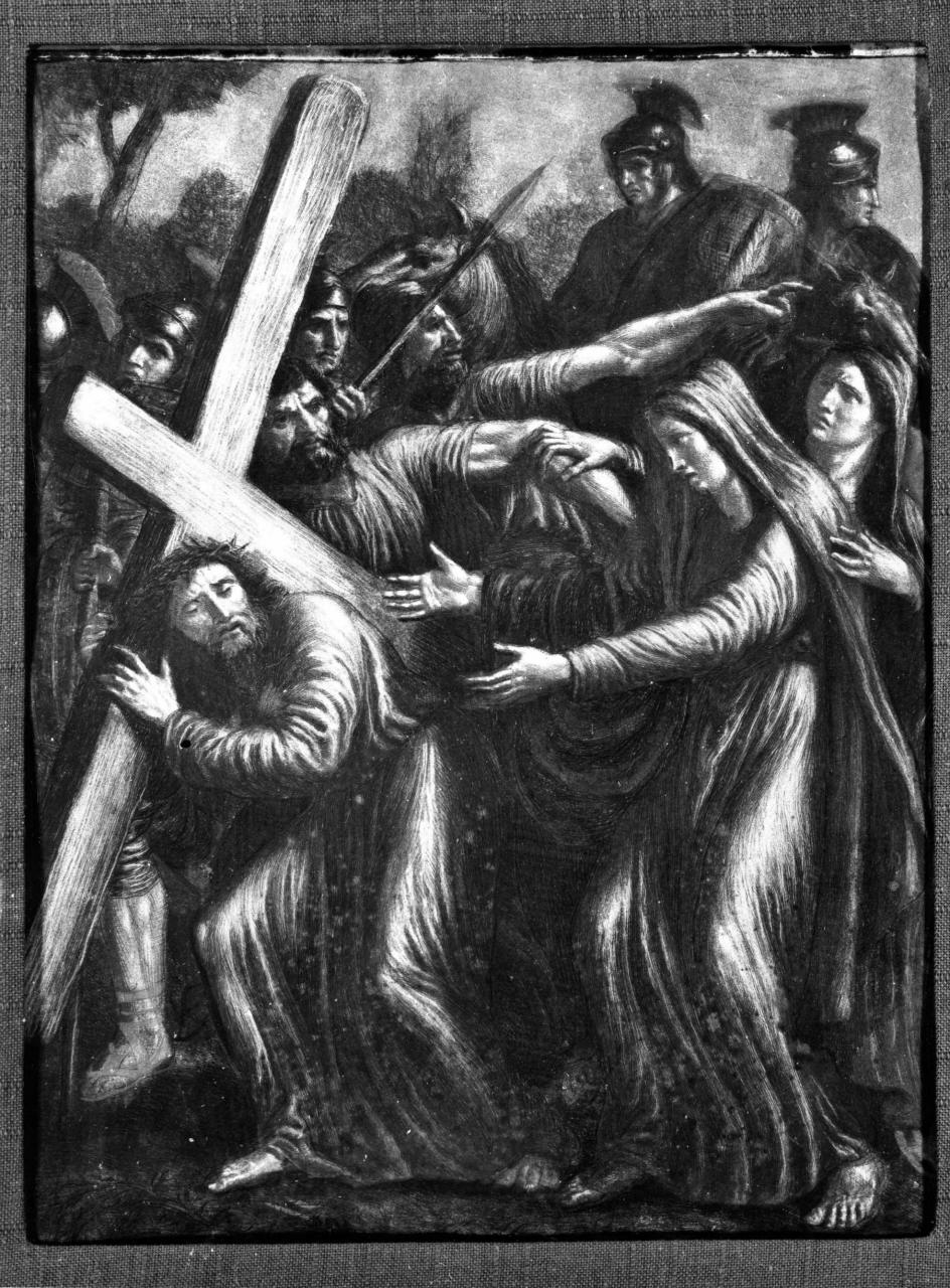 stazione IV: Gesù incontra la Madonna (stampa, serie) - ambito italiano (sec. XIX)