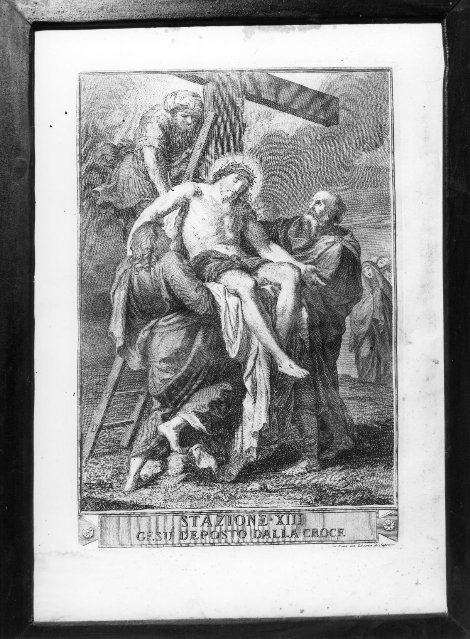 stazione XIII: Gesù deposto dalla croce (stampa, serie) di Pozzi Francesco (ultimo quarto sec. XVIII)