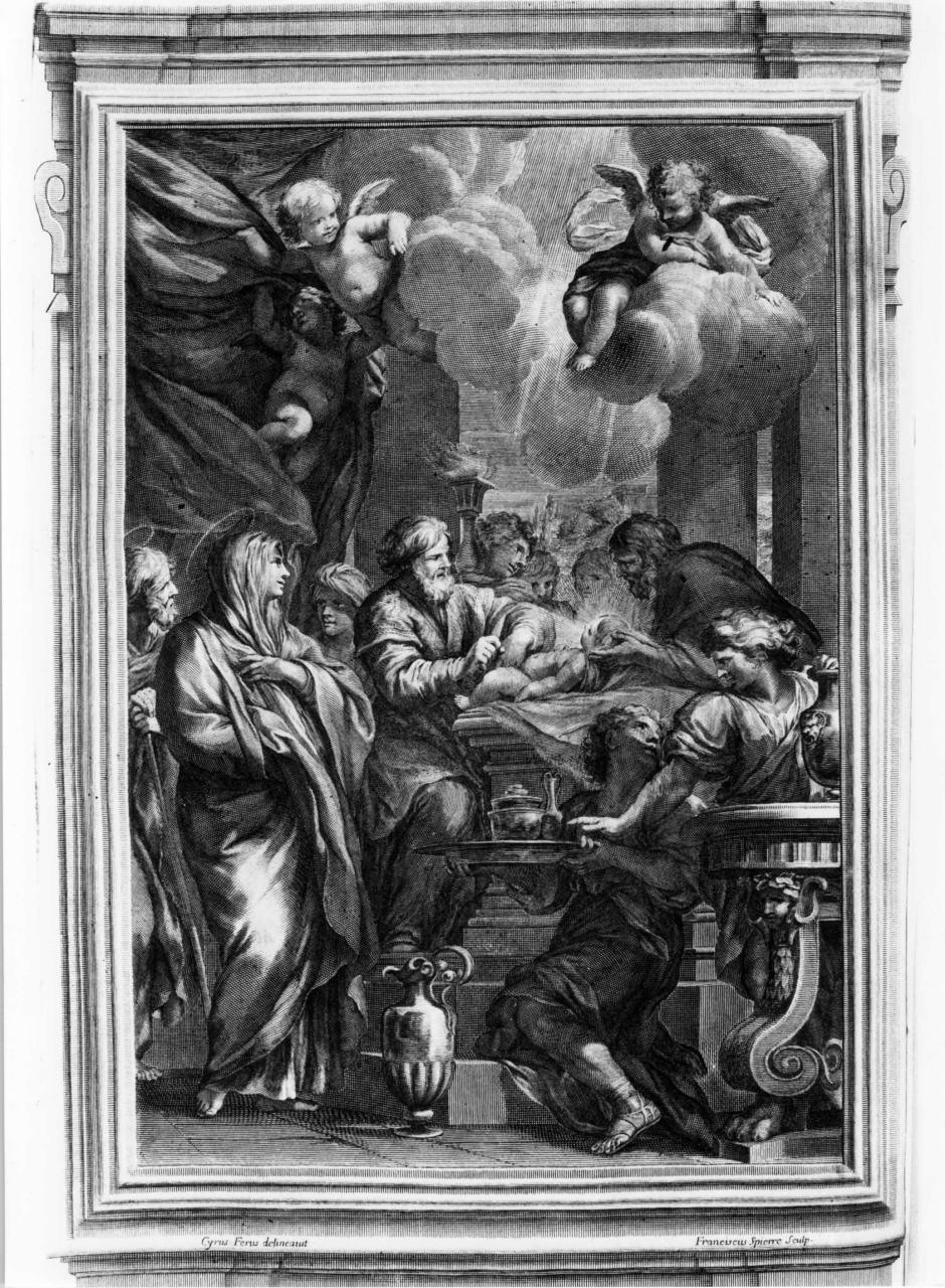 circoncisione di Gesù Bambino (stampa) di Ferri Ciro, Spierre François (terzo quarto sec. XVII)