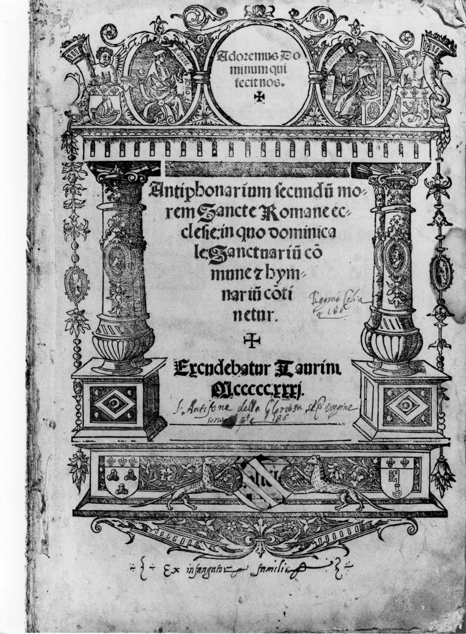 cornice architettonica con motivi decorativi e figure (stampa) - ambito Europa settentrionale (secondo quarto sec. XVI)