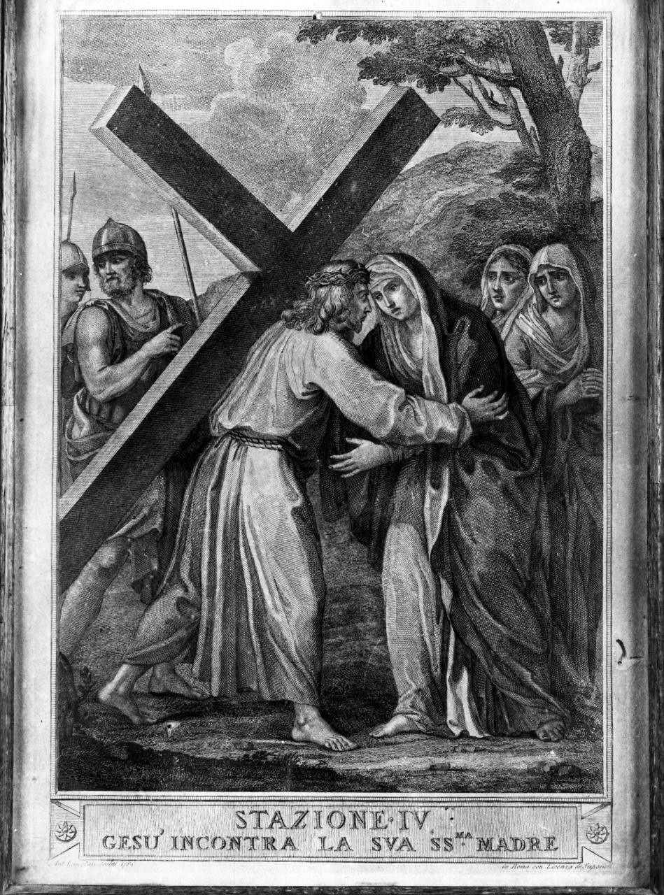 stazione IV: Gesù incontra la Madonna (stampa, serie) di Camucini Pietro (ultimo quarto sec. XVIII)