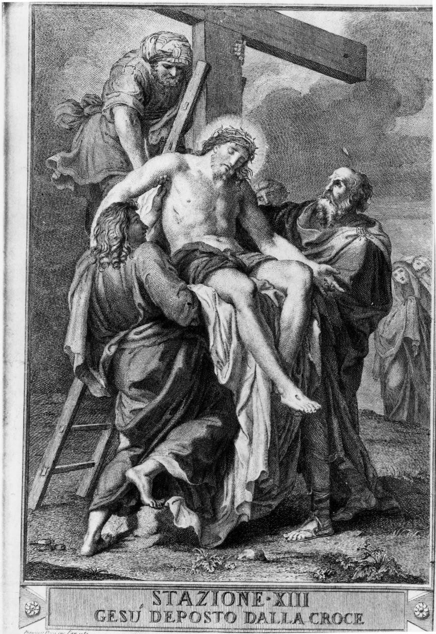 stazione XIII: Gesù deposto dalla croce (stampa, serie) di Pozzi Francesco (ultimo quarto sec. XVIII)
