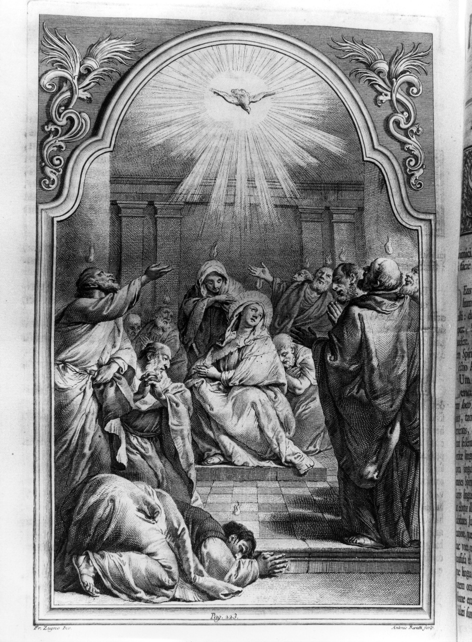 Pentecoste (stampa) di Zugno Francesco, Baratti Antonio (terzo quarto sec. XVIII)