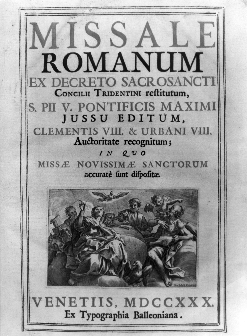 quattro evangelisti ispirati dai loro simboli (stampa) di Piccini Elisabetto detta Suor Isabella (secondo quarto sec. XVIII)