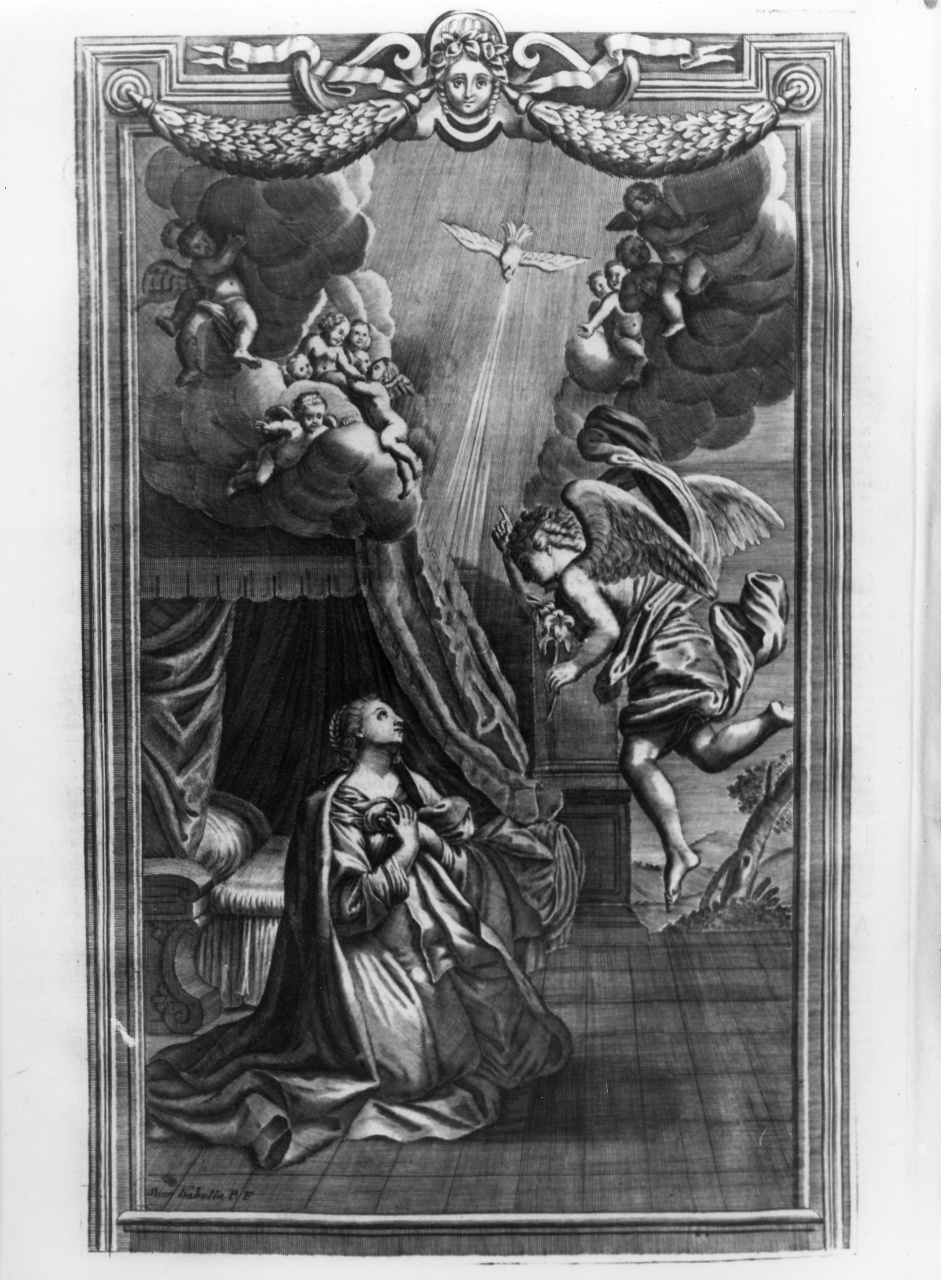 Annunciazione (stampa) di Piccini Elisabetto detta Suor Isabella (secondo quarto sec. XVIII)