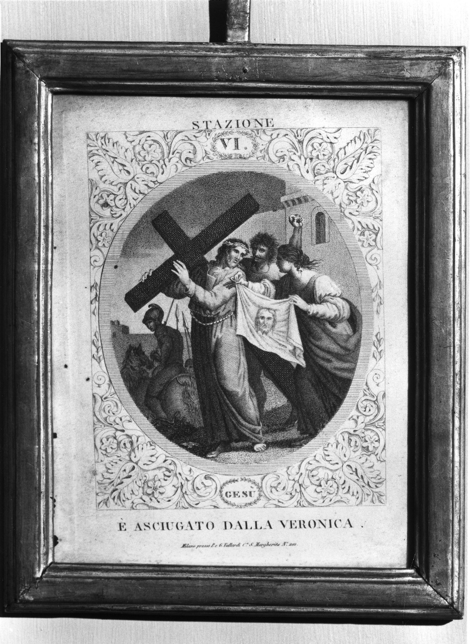 stazione VI: Gesù asciugato dalla Veronica (stampa, serie) di Rados Luigi (sec. XIX)