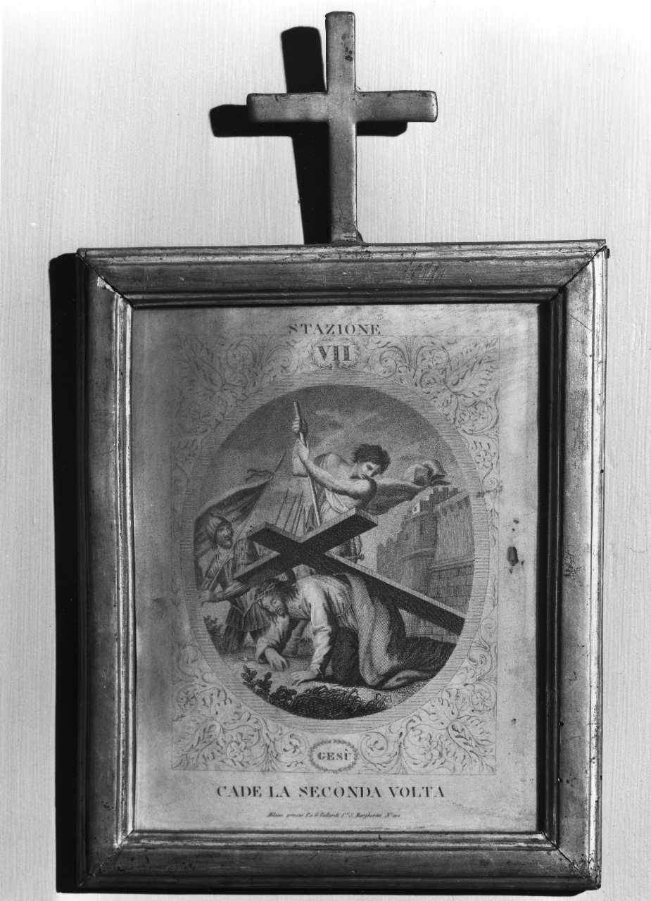 stazione VII: Gesù cade sotto la croce la seconda volta (stampa, serie) di Rados Luigi (sec. XIX)