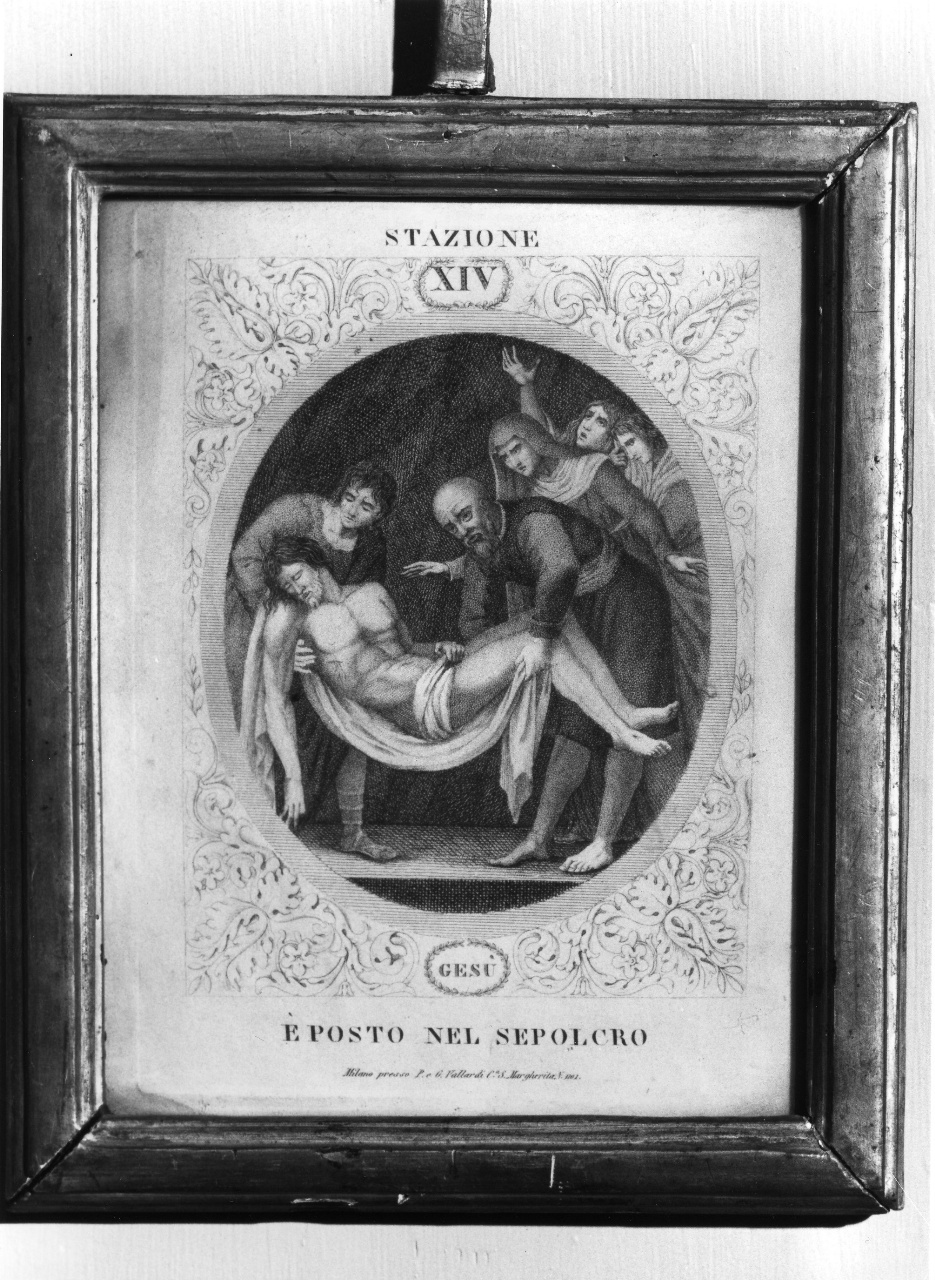 stazione XIV: Gesù deposto nel sepolcro (stampa, serie) di Rados Luigi (sec. XIX)