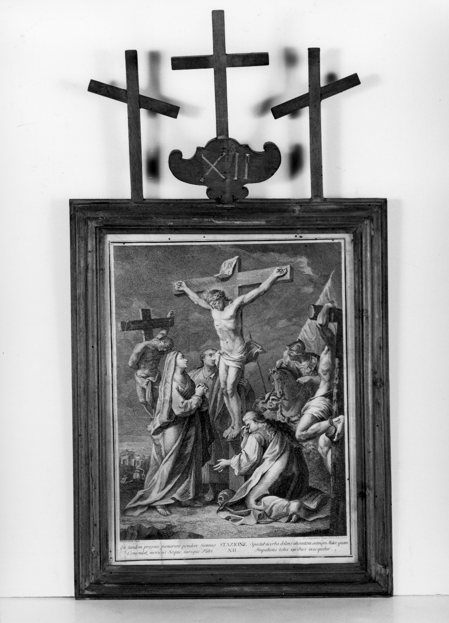stazione XII: Gesù innalzato e morto in croce (stampa, serie) di Wagner Joseph, Maggiotto Domenico (ultimo quarto sec. XVIII)